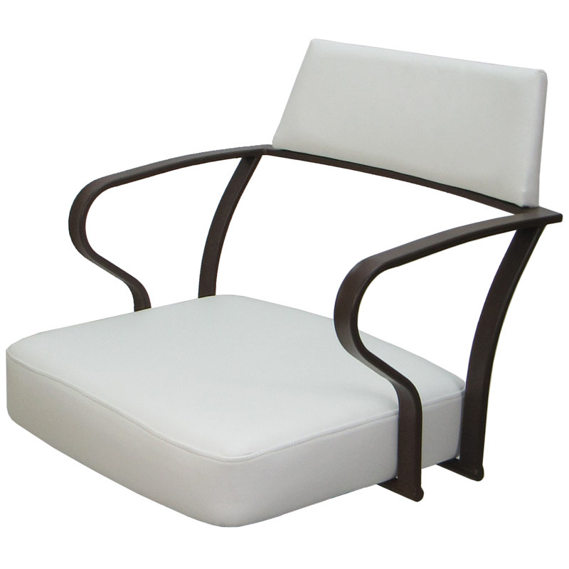 Tabouret pivotant très grand 34,00 po Jabria, Blanc, Brun
