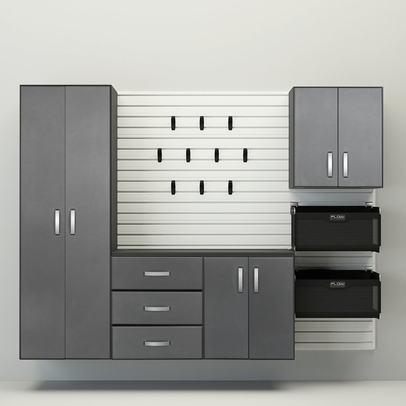 Deluxe 4 Piece Storage System, White/Silver Carbon