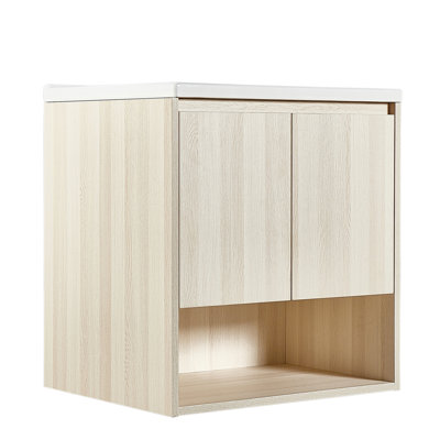 Meuble de rangement mural ouvert en chêne L 24 po x H 24,8 po x P 19,7 po