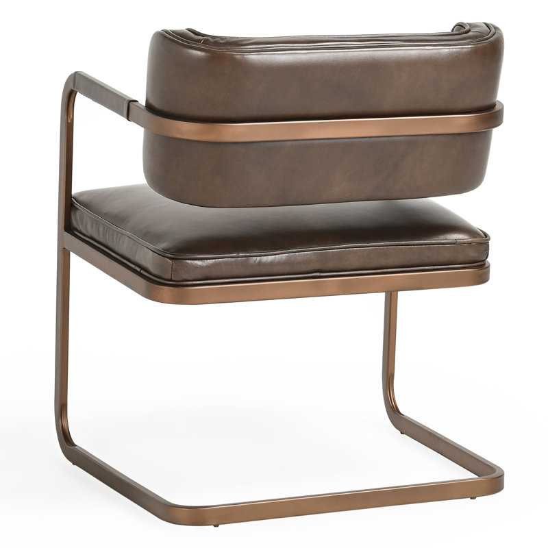 Fonda Leather Dining Chair, Brown/Copper