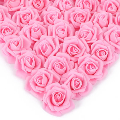 200 têtes de fleurs artificielles roses, 1.97 en roses sans pied capitules de roses artificielles pour l'artisanat fausses têtes de roses artificielles pour le bricolage décoration de fête de mariage décorations de mariage accessoires de Photobooth