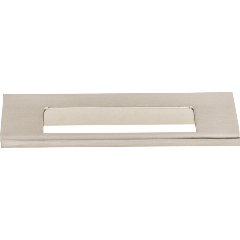 Europa Cut Out Finger pull, 3 3/4" Center to Center, Brushed Satin Nickel