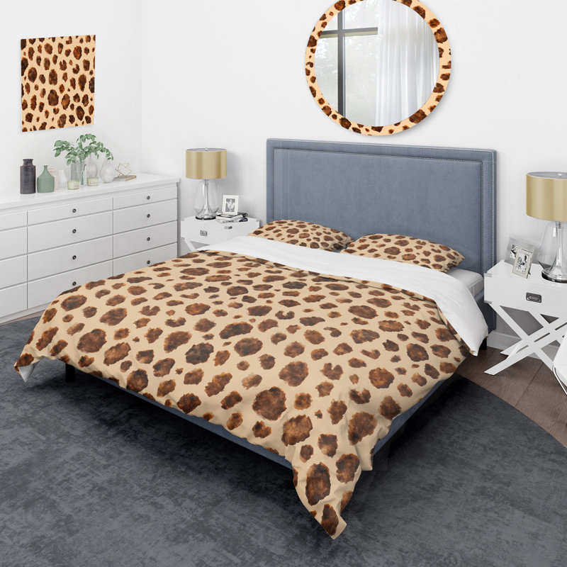 Watercolor Animal Skin II - Ensemble de housse de couette animaux - Microfibre de polyester
