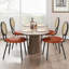 Modern Upholstered Dining Chairs with Natural Rattan Back & Metal Legs, Space-Saving Set of 4 for Kitchen, Dining Room-1989043074