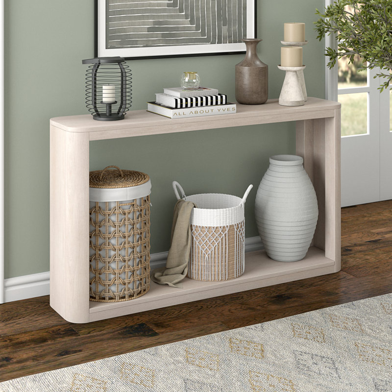 Kellan 52" Wide Rectangular Console Table, Alder White