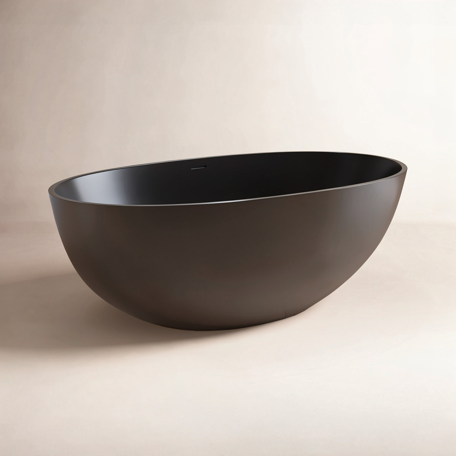 Forma 55" Solid Surface Soaking Bathtub, Black