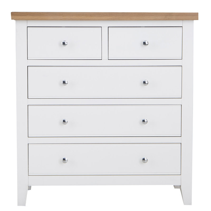 Lyddington 90cm W 5 - Drawer Chest of Drawers