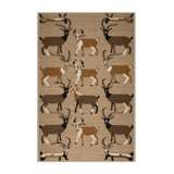Washable Alpine Ibex Wildlife Area Rug