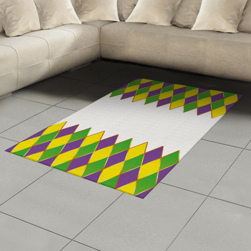 Mardi Gras High Density Long Fiber Poly Threads Decorative Area Rug Carpet, Rectangle 4' x 5'8"