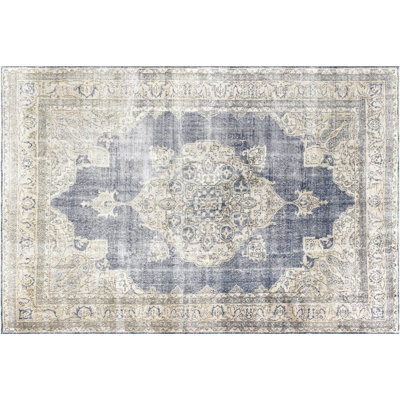One-of-a-Kind 6'11" X 10'3" 1960s Wool Area Rug in Beige
