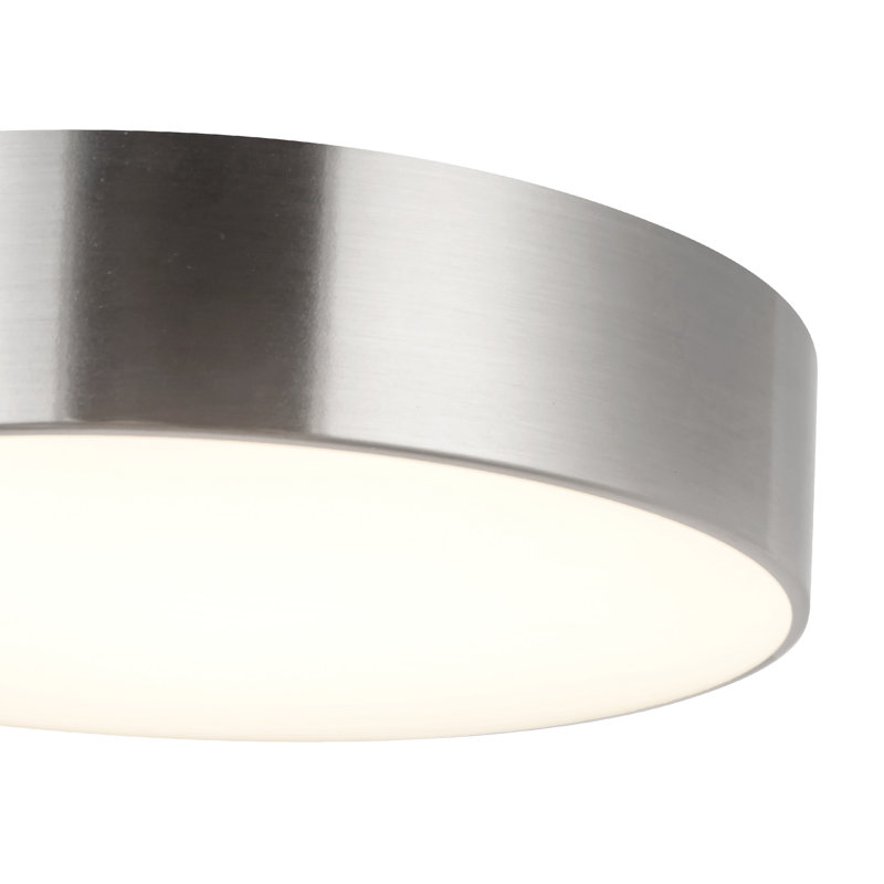 Musa 6-in Black dimmable LED Flush Mount, Nickel