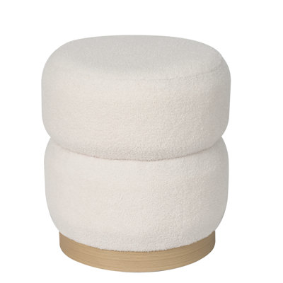 Round Upholstered Ottoman Stool