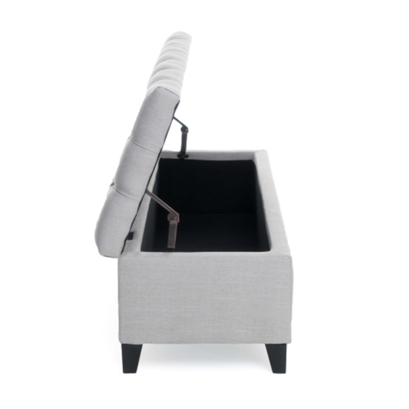 Repose-pieds moderne avec rangement pour le salon, Gris clair