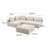 Tov Furniture Hangover Cream Performance Linen 4-Piece Modular Chaise Sectional-585026305