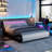Charlesten Vegan Leather Platform LED Lights Bed with Wooden Slats and Adjustable Headboard, RGB Lighting & Music Sync, No Box Spring Needed-852362833-852362830