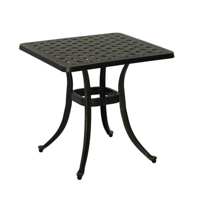 Sophisticated Cast Aluminum Outdoor Side Table by Astoria Grand
