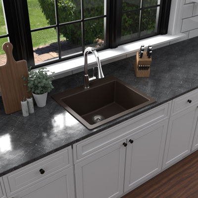 Karran Quartz 25'' X 22'' Single Bowl Drop-in Kitchen Sink