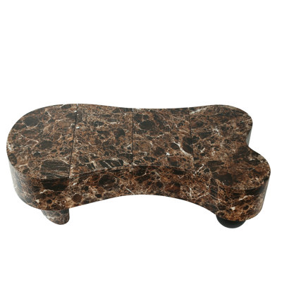 Faux Travertine Modern Irregular Coffee Table