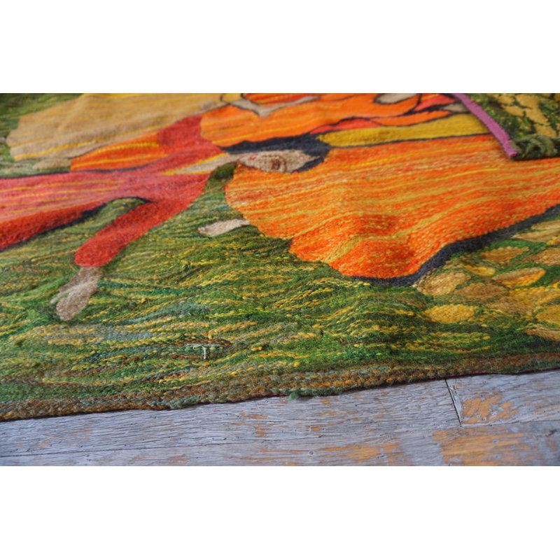 Antique Tapestry French Green 1875 Rug