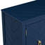Navy Blue Sideboard With Captivating Geometric Patterns And Retro Metal Handles Timeless Elegance In Blue, Designs, Vintage Handles,-1842537739