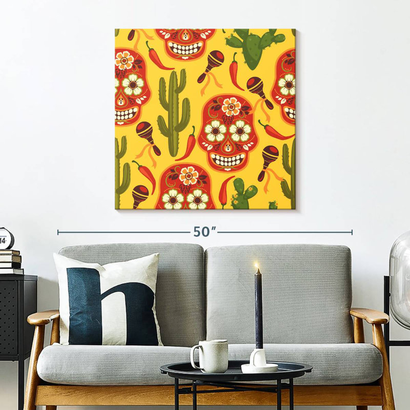 Lelend Calavera And Cactus Pattern