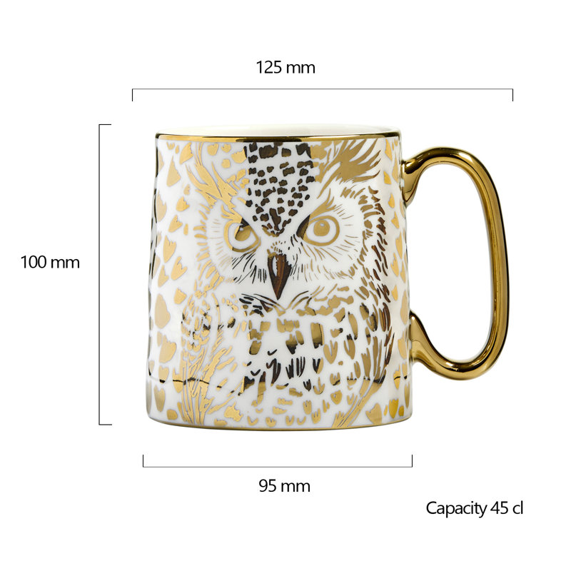 Animal Mug Porcelain Coffee Mug, Owl