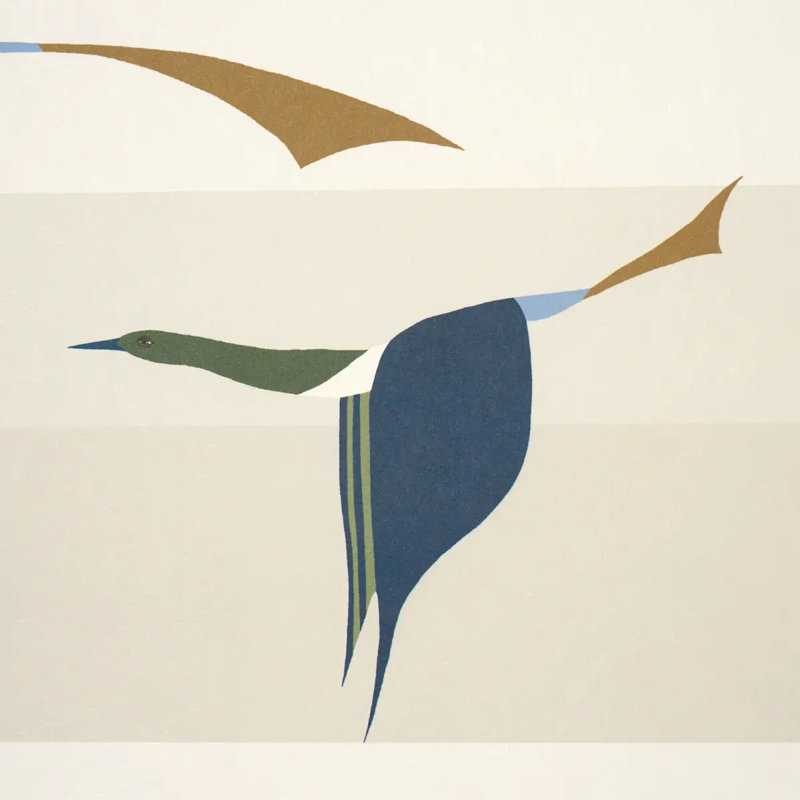 Papier peint Schumacher X Peg Norriss Flying West, Crème, crème