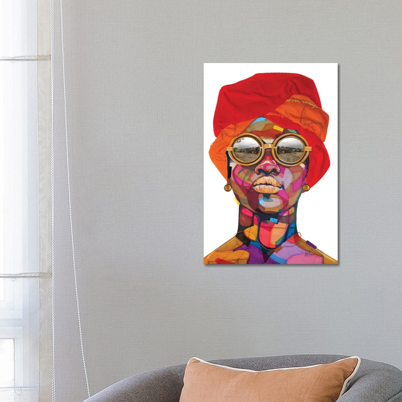Reflections - impression d'art graphique, Pas de tapis, H 26 po x l 18 po x 1,5 po, Toile tendue