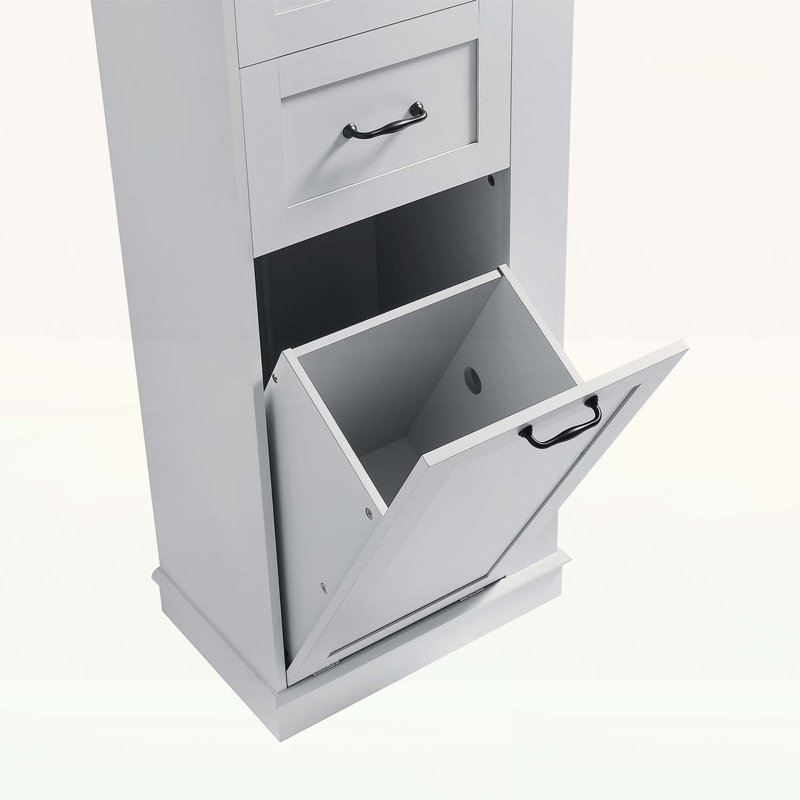Armoire de rangement de salle de bain moderne avec compartiment inclinable, tablettes réglables, charnières à fermeture en douceur
