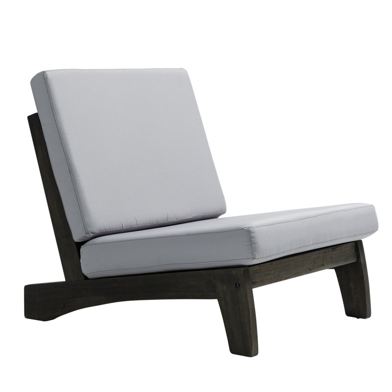 Demarrea 2 - Person Seating Group with Cushions, Light Grey, Black