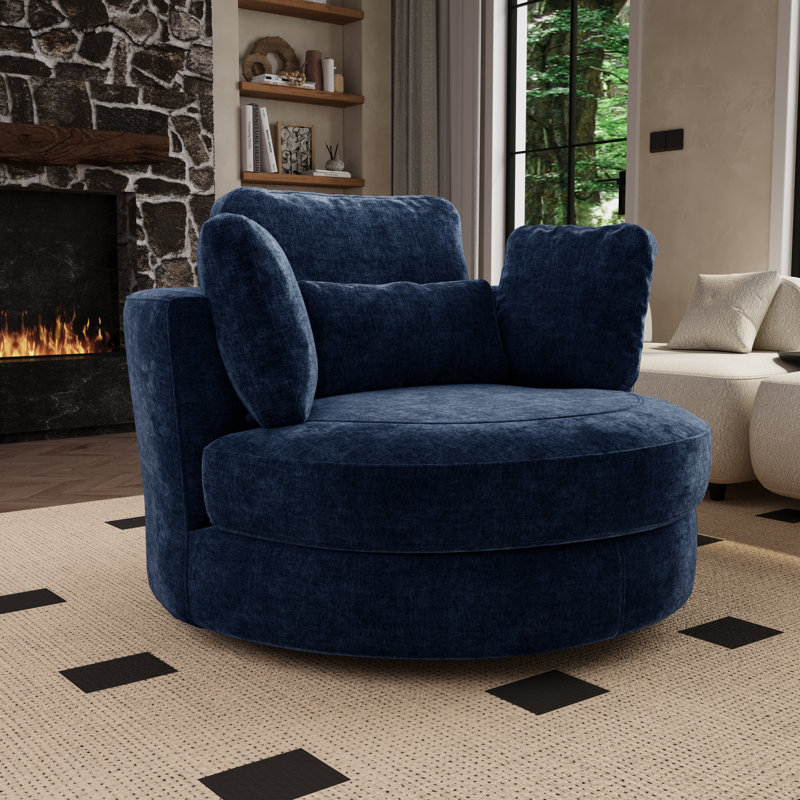 Fauteuil demi-tonneau pivotant l 50 po, Bleu