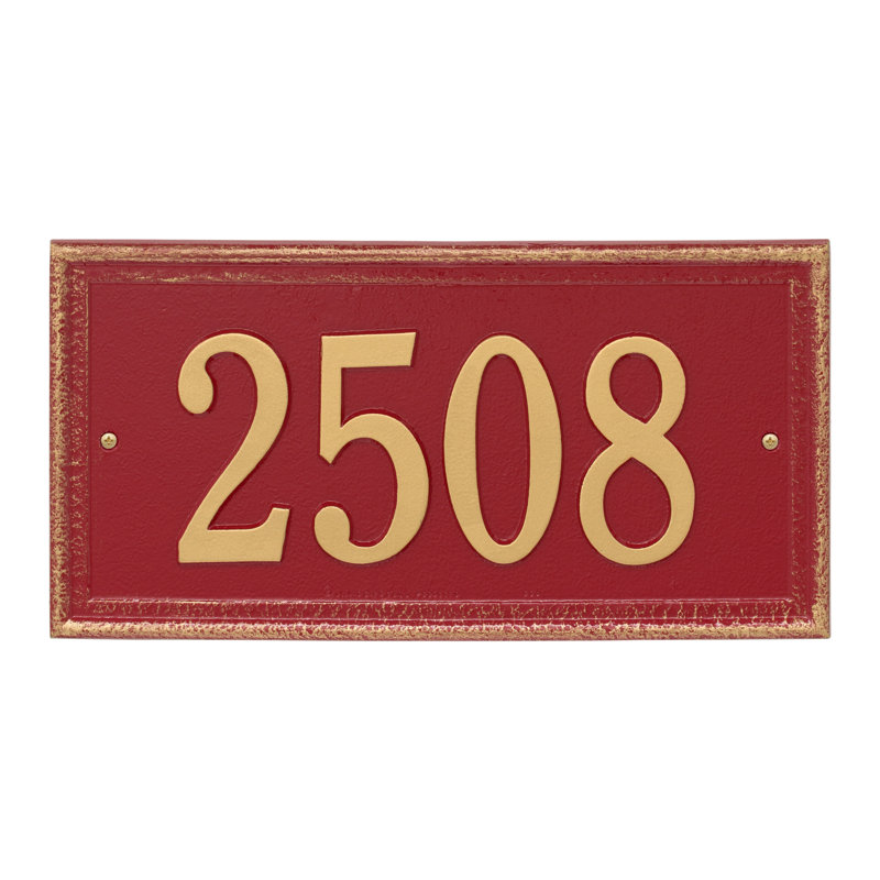 Plaque d'adresse murale standard sur 1 ligne Masons, Noir / argent, Oui