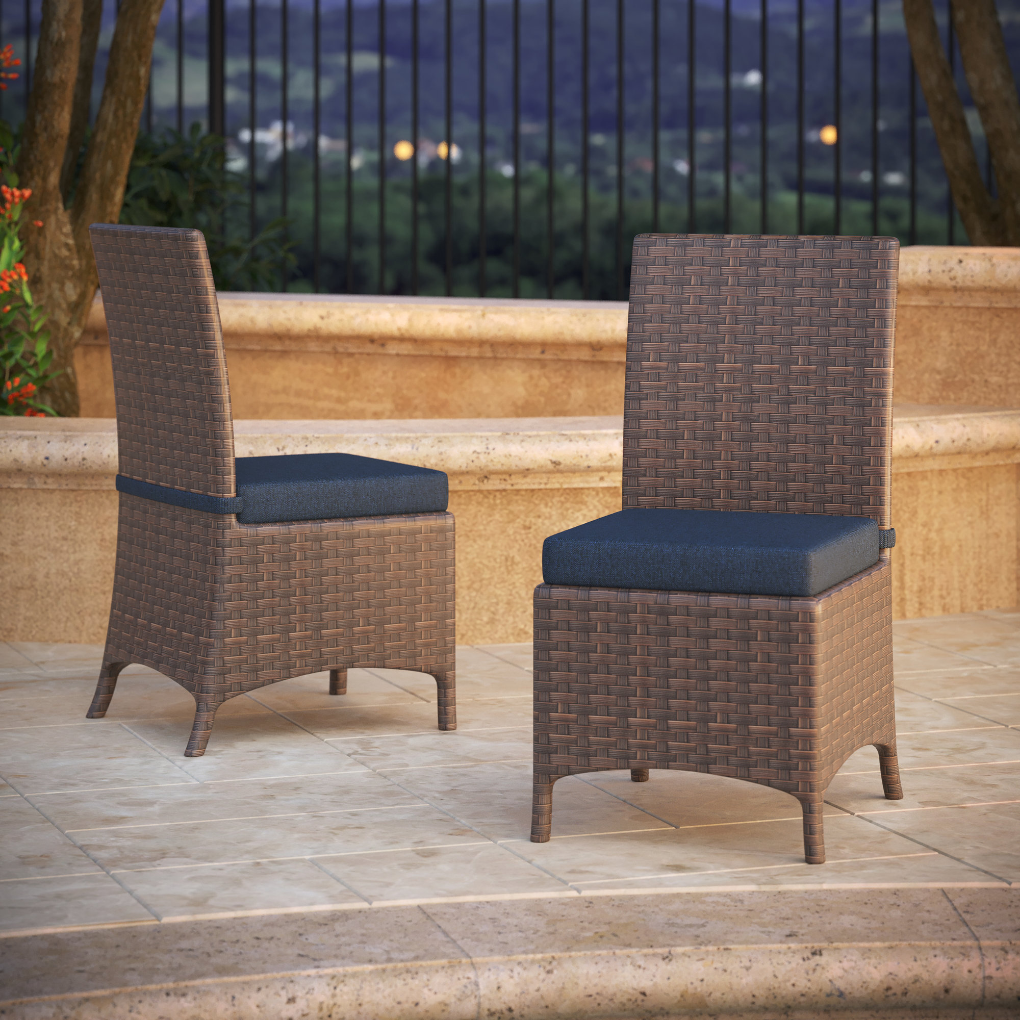 Sunbrella® Indoor/Outdoor Dining Chair Cushion, Spectrum Indigo Sunbrella®