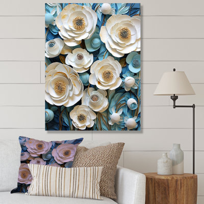 " Blue And White Minimalism Pansies Garden Zen I "
