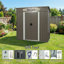 Abri de jardin en acier galvanisé gris de 1,83 m x 1,22 m avec porte coulissante et cadenas