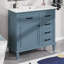 Meuble-lavabo 36 po avec lavabo, meuble-lavabo simple avec armoire, 2 tiroirs rabattables, 2 tiroirs et tablette réglable-360819407