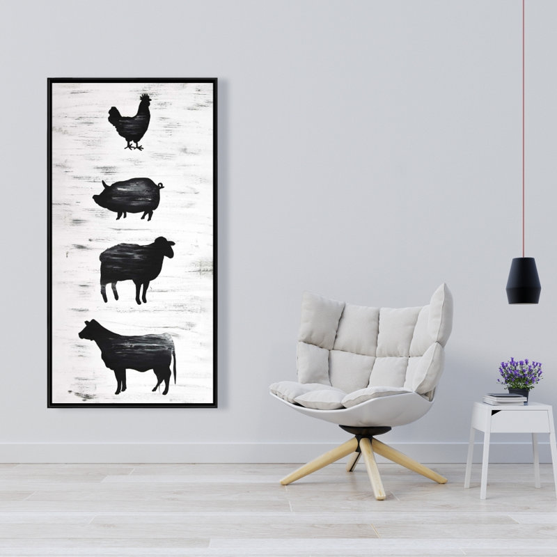 Farm animals - 24"x48" Framed canvas