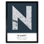 Niamey Niger City Map Navy - Single Picture Frame Typography
