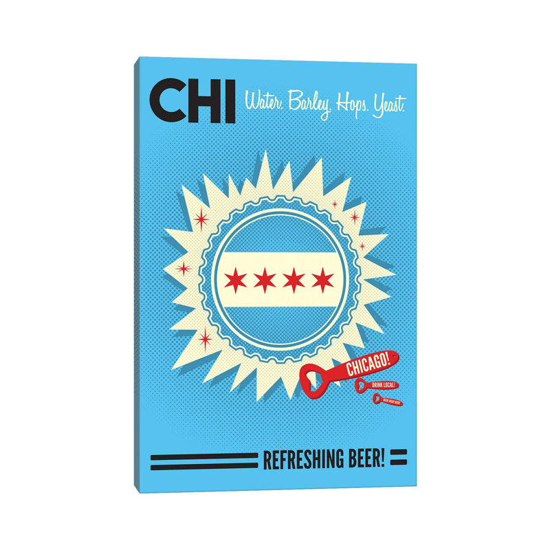 Chicago Refreshing Beer by Benton Park Prints - Wrapped Canvas Gallery-Wrapped Canvas Giclée, 20.32 cm H x 30.48 cm W
