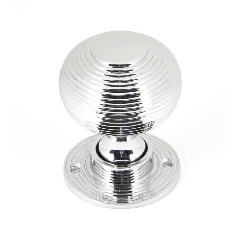 Beehive Passage Door Knob, Polished Chrome