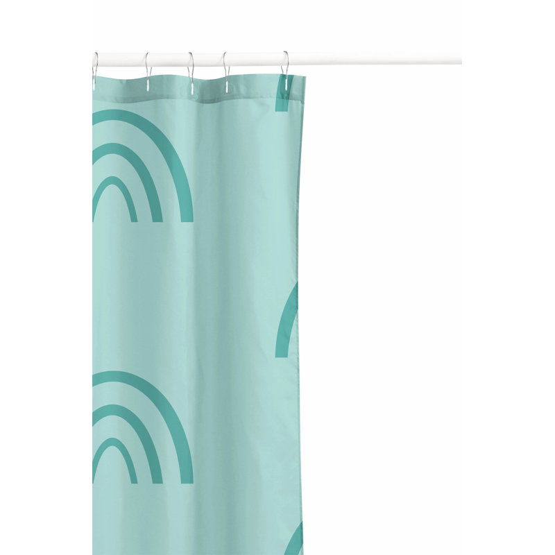 Plain Bows Match Ultra-Thin Lightweight Shower Curtain, Light Blue