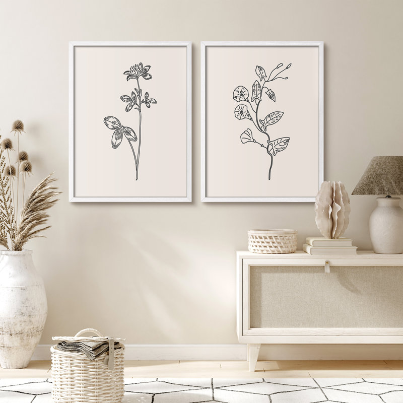 «Morning Glory Flowers», art moderne minimaliste, impressions encadrées, affiches, petit art mural de salle de bain, Blanc