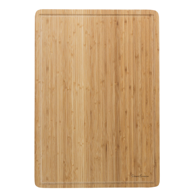 Classic Cuisine Extra-Large Bamboo Cutting Board - Eco-Friendly Thick Chopping and Serving Board with Juice Groove