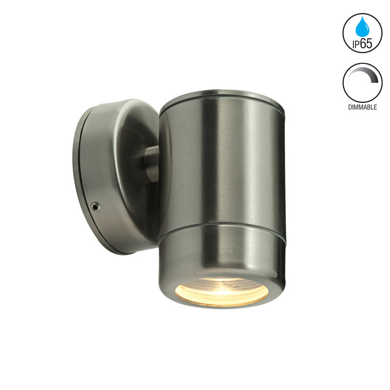 Amot Odyssey 1 Light Outdoor Sconce, Brushed Stainless Steel