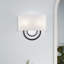 Grande applique 2 lumières bronze ADA avec abat-jour en tissu blanc cassé fabriqué à la main-869949605