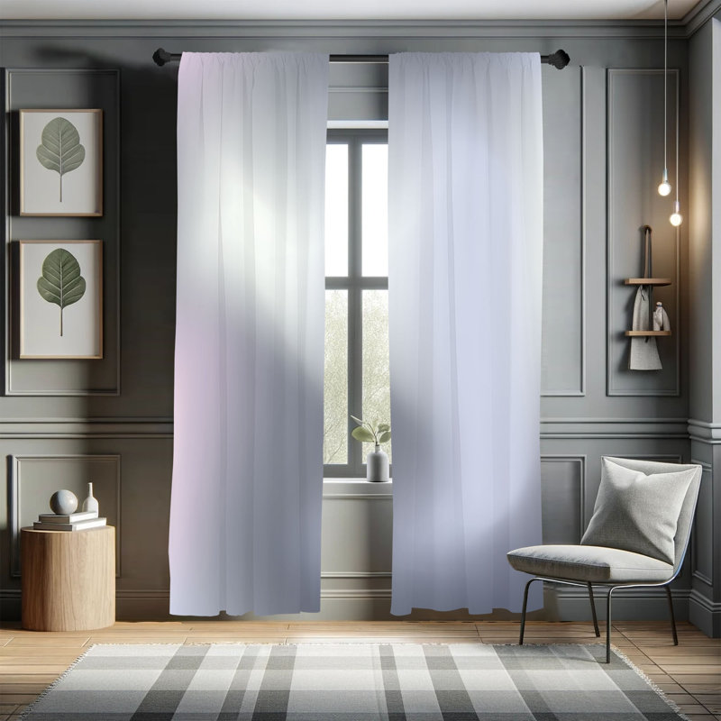  Rideaux pastel, rêverie fantaisiste abstraite, L 56 po x L 84 po, Bleu pâle, mauve pâle