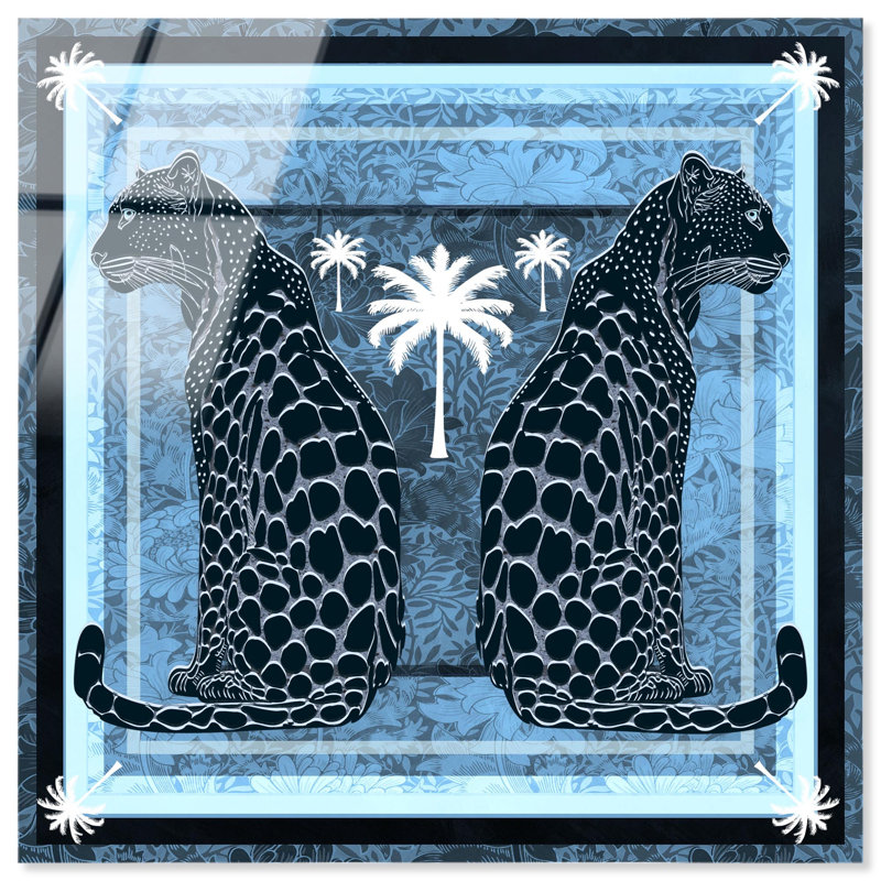 Casablanca Leopardo Reverse Print Glam Jungle by Oliver Gal, Black Frame,, 40"H x 40"W, High-Gloss Acrylic Print