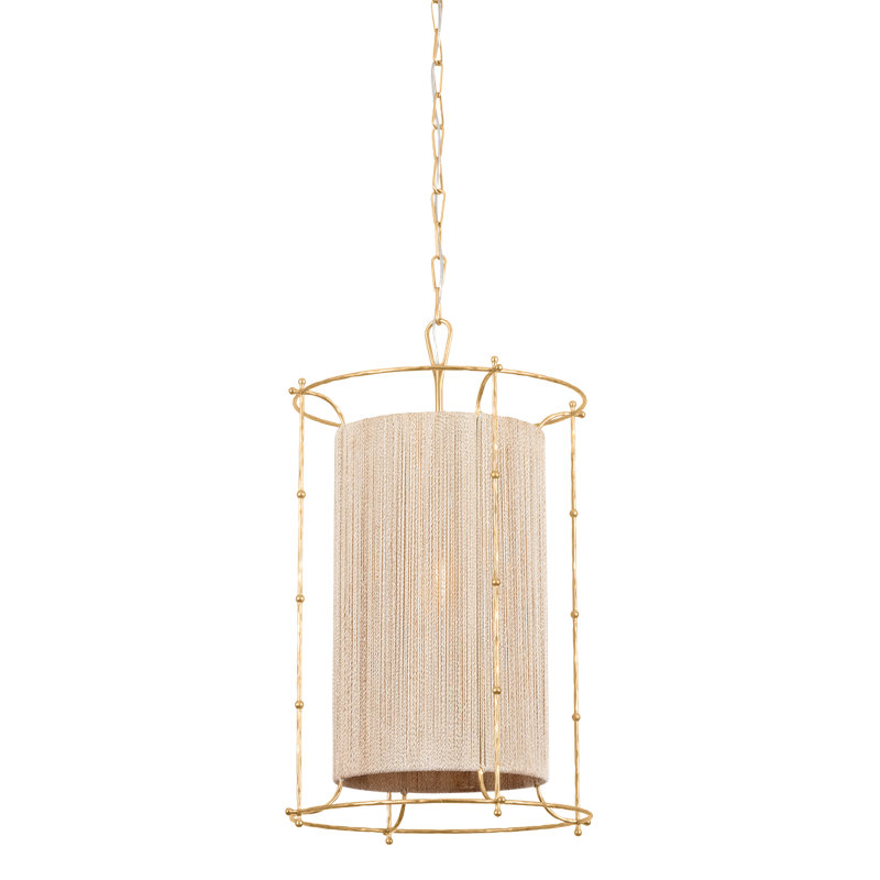 Jones Point Lantern in Vintage Gold Leaf, 32.25" H x 20" W x 20" D, 25 W