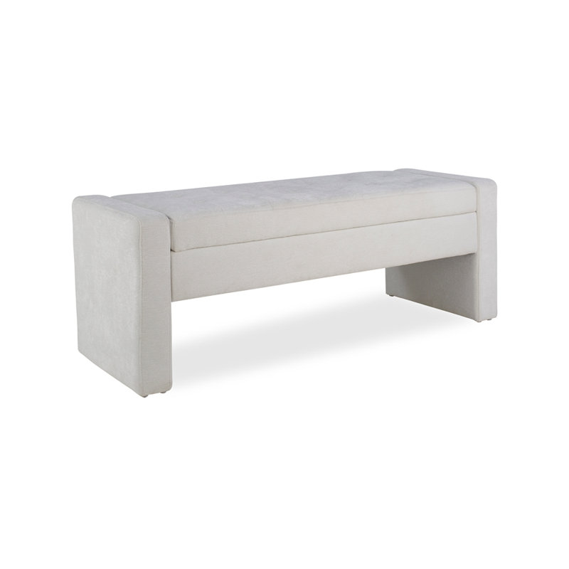 50" Modern Upholstered Storage Bench with Tufted Seat