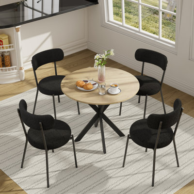 5-Piece 31.5 Inch Round Dining Table Sets(Set of 4) by Ebern Designs